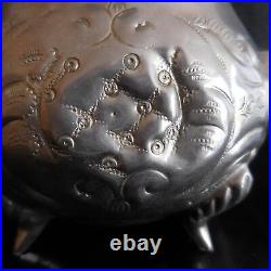 Théière SARTIC SA métal argenté fait main Art Nouveau Déco Maghreb Maroc N3144