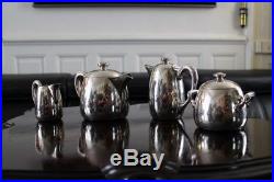 Théière cafetière sucrier pot à lait métal argenté ERCUIS teapot sugar bowl