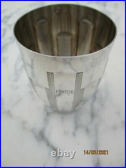 Timbale gobelet argent massif art deco Marie silver goblet