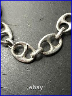 Très Beau Collier Chaîne En Argent Massif 925 Maille Art deco marine tank 94g