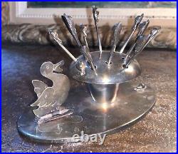 Vintage art déco service à escargot en métal argenté art de la table